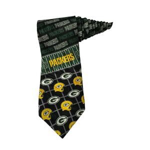 Ralph Marlin RM Sport NFL Green Bay Packers V Logo Helmet Vintage Necktie Silk